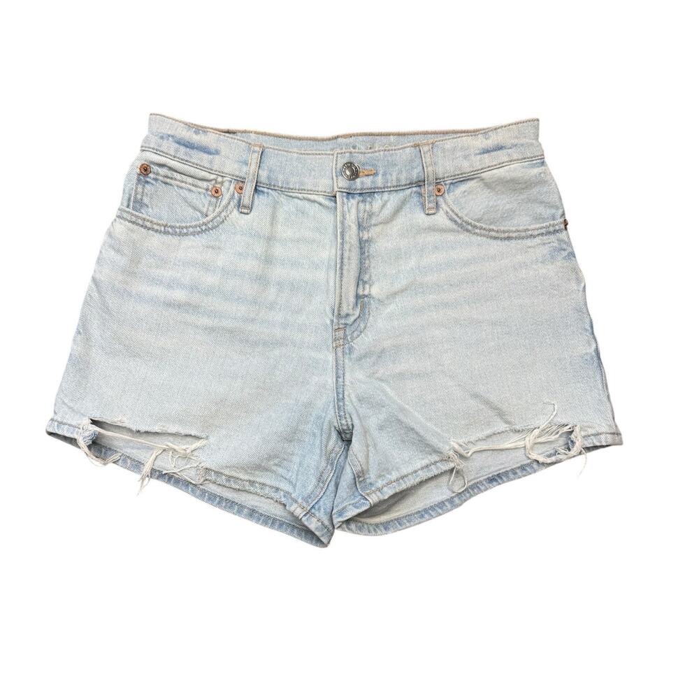 American Eagle Strigid Jean Shorts Size 2 light wash high rise